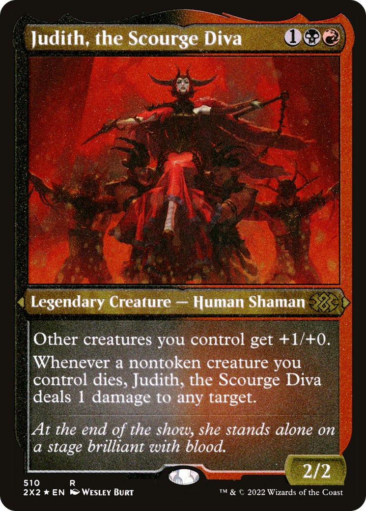 [ EF ] [FOIL] Judith, the Scourge Diva (Foil Etched) #510 - RARE 2X2 - Double Masters 2022