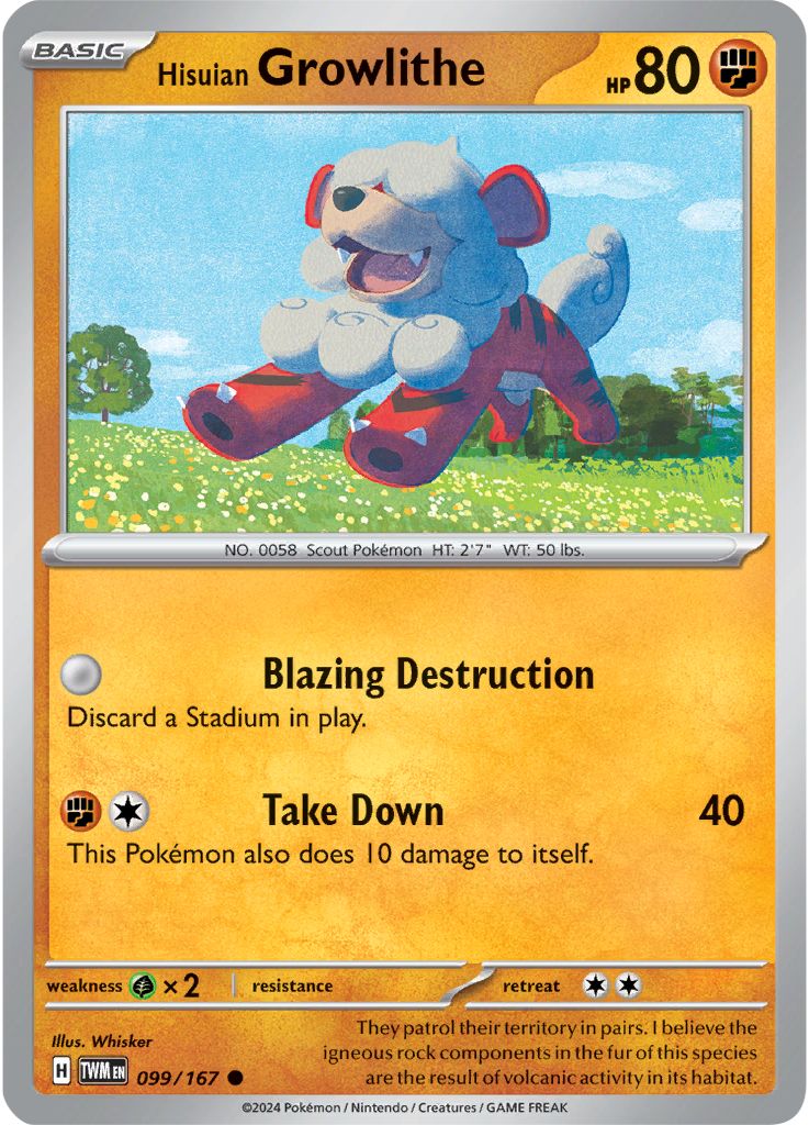 Hisuian Growlithe - 099/167 - Common Twilight Masquerade