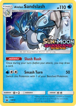 Alolan Sandslash - Sm18 - Guardians Rising Pre Release Stamp Holo Promo