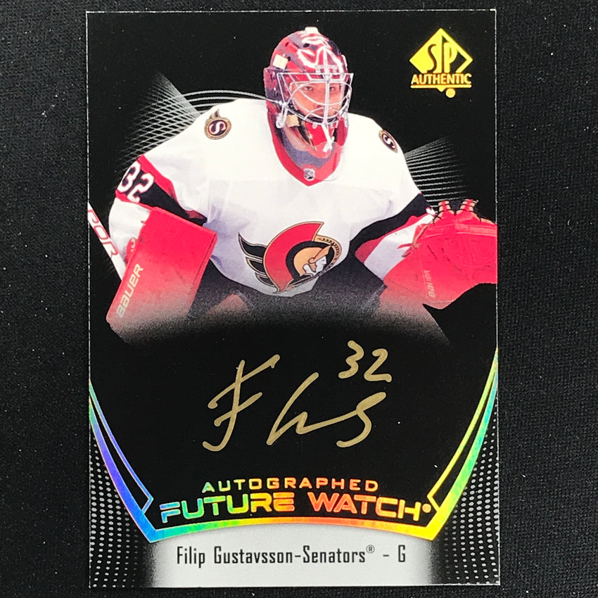 2021-22 Sp Authentic Nhl Filip Gustavsson Future Watch Rookie Auto Black No 148