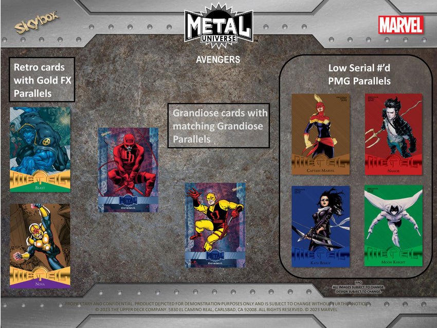 2024 Upper Deck Marvel Avengers Metal Universe Hobby Pack (Pre Order Jun 21)