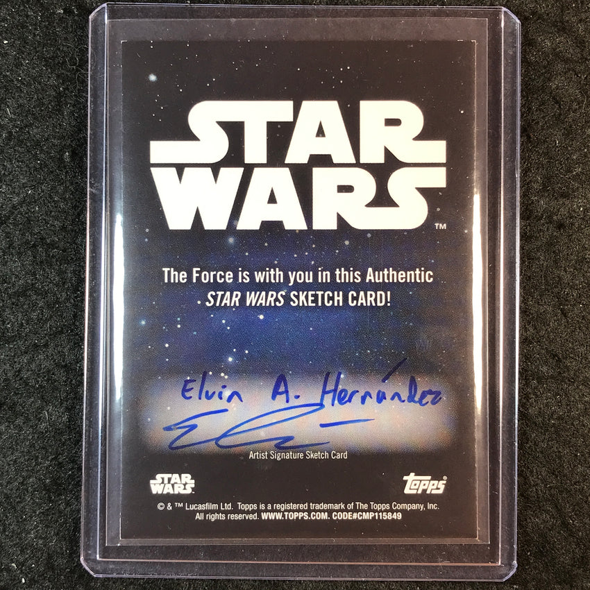 2025 Star Wars Smugglers Outpost CASSIAN ANDOR Sketch 1/1 ELVIN A. HERNANDEZ