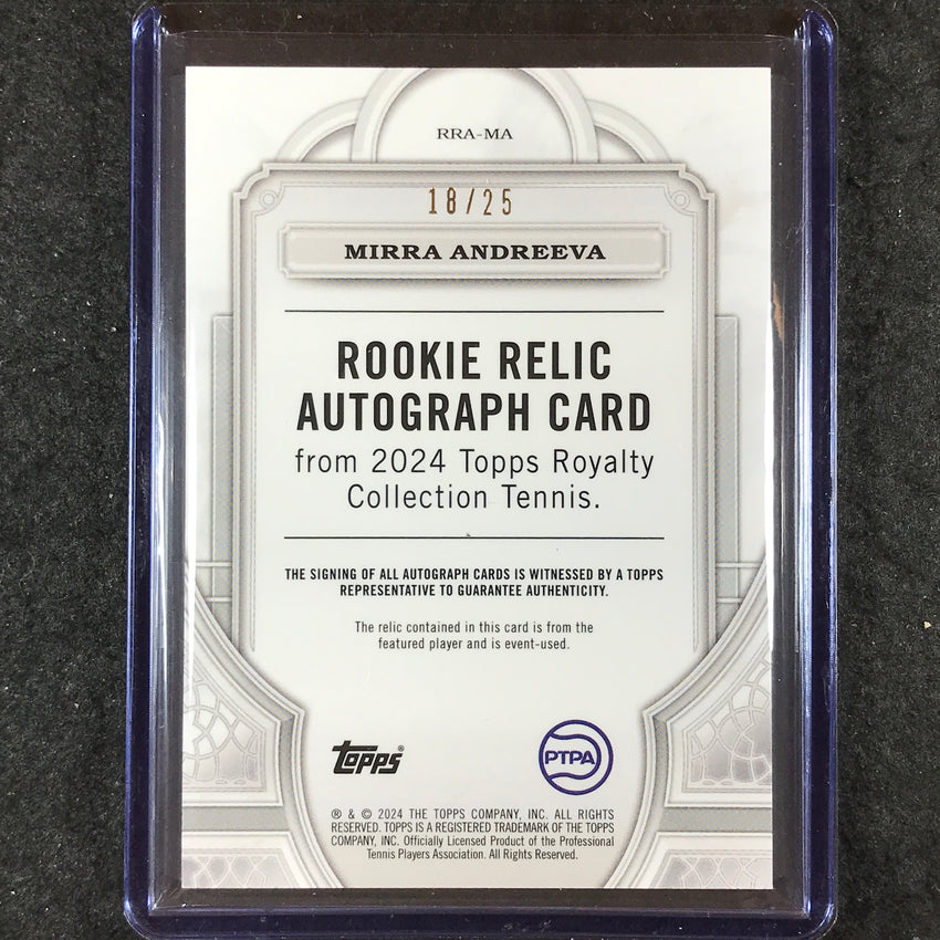 2024 Topps Royalty Tennis MIRRA ANDREEVA Rookie Relic Auto Blue 18/25