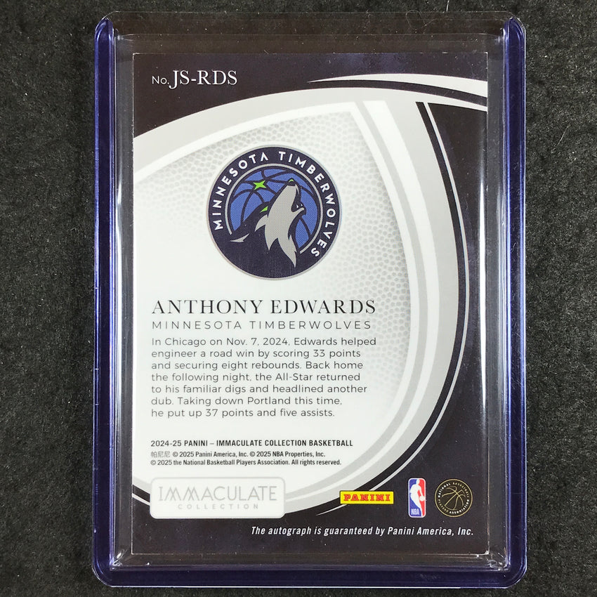 2024-25 Immaculate ANTHONY EDWARDS Jubilee Signatures Acetate Auto 13/25