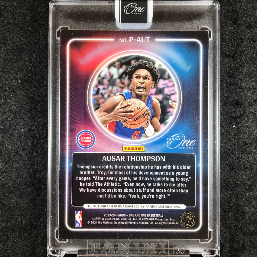 2023-24 One and One AUSAR THOMPSON Presenting Rookie Auto Green 3/5