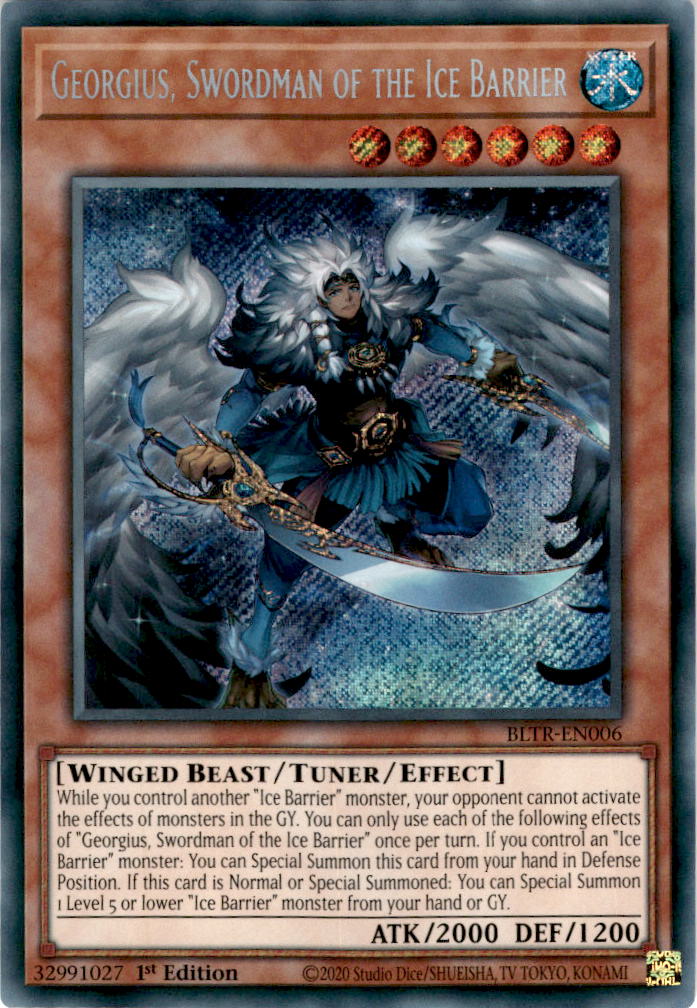 Georgius, Swordman of the Ice Barrier - BLTR-EN006 - Secret Rare 1st Edition