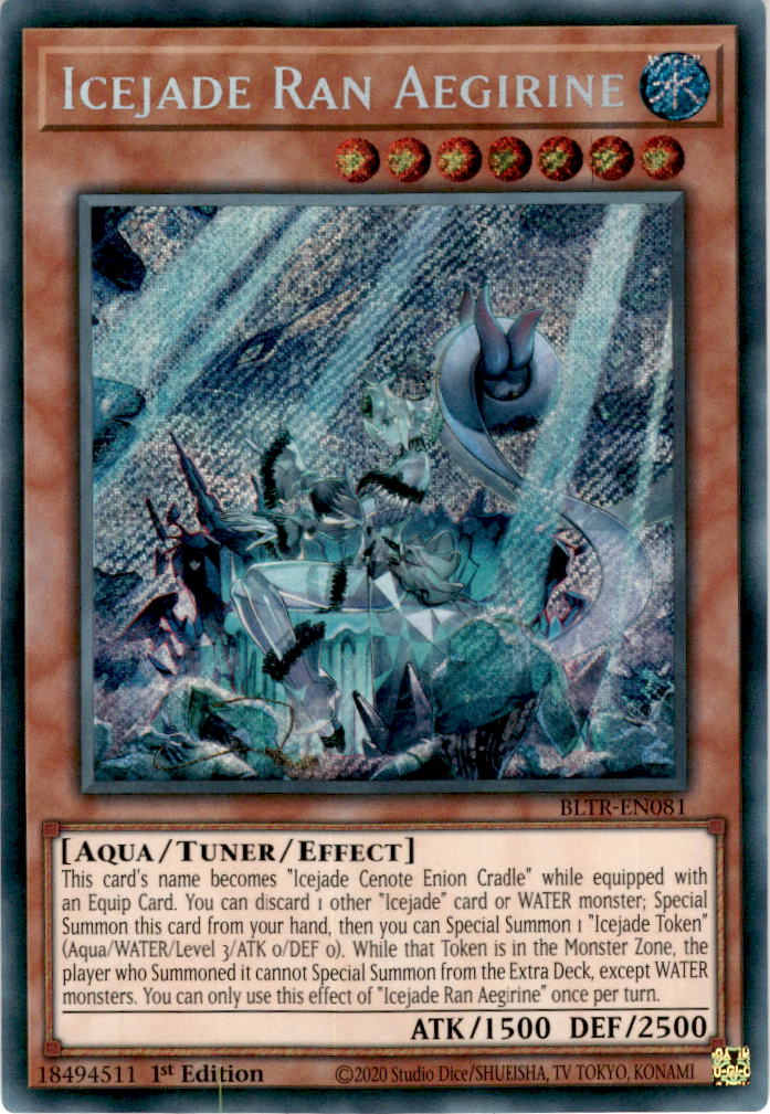 Icejade Ran Aegirine - BLTR-EN081 - Secret Rare 1st Edition