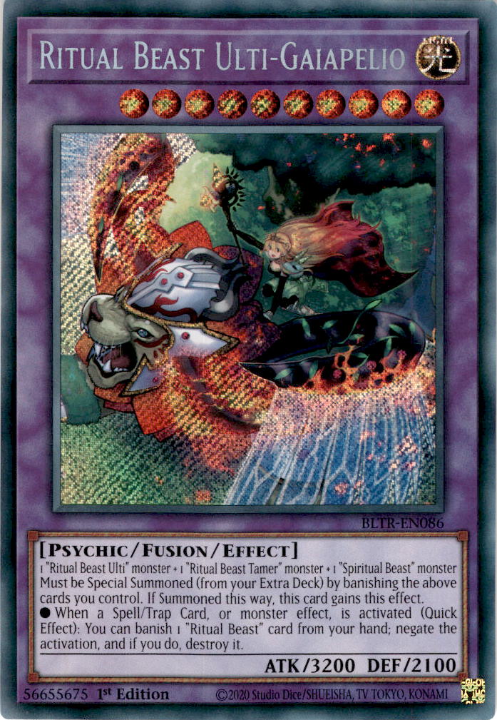 Ritual Beast Ulti-Gaiapelio - BLTR-EN086 - Secret Rare 1st Edition