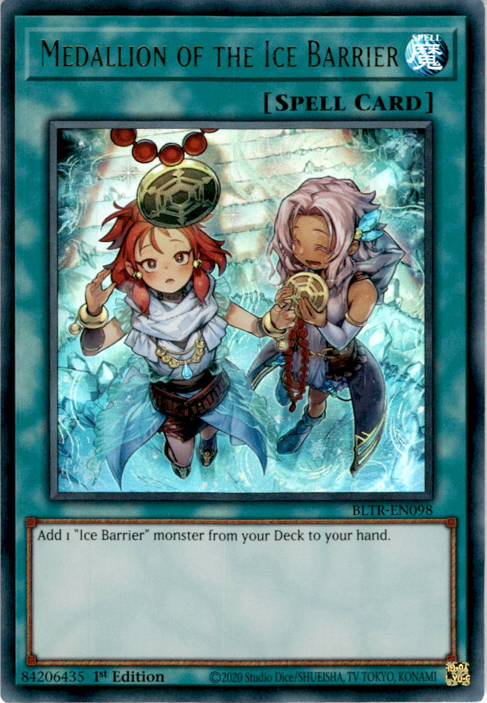 ALTERNATE ART Medallion of the Ice Barrier - BLTR-EN098 - Ultra Rare 1st Edition