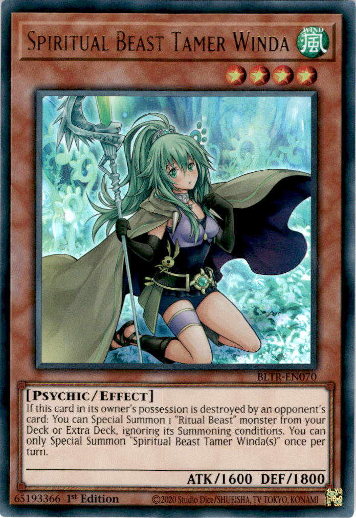 Spiritual Beast Tamer Winda - BLTR-EN070 - Ultra Rare 1st Edition