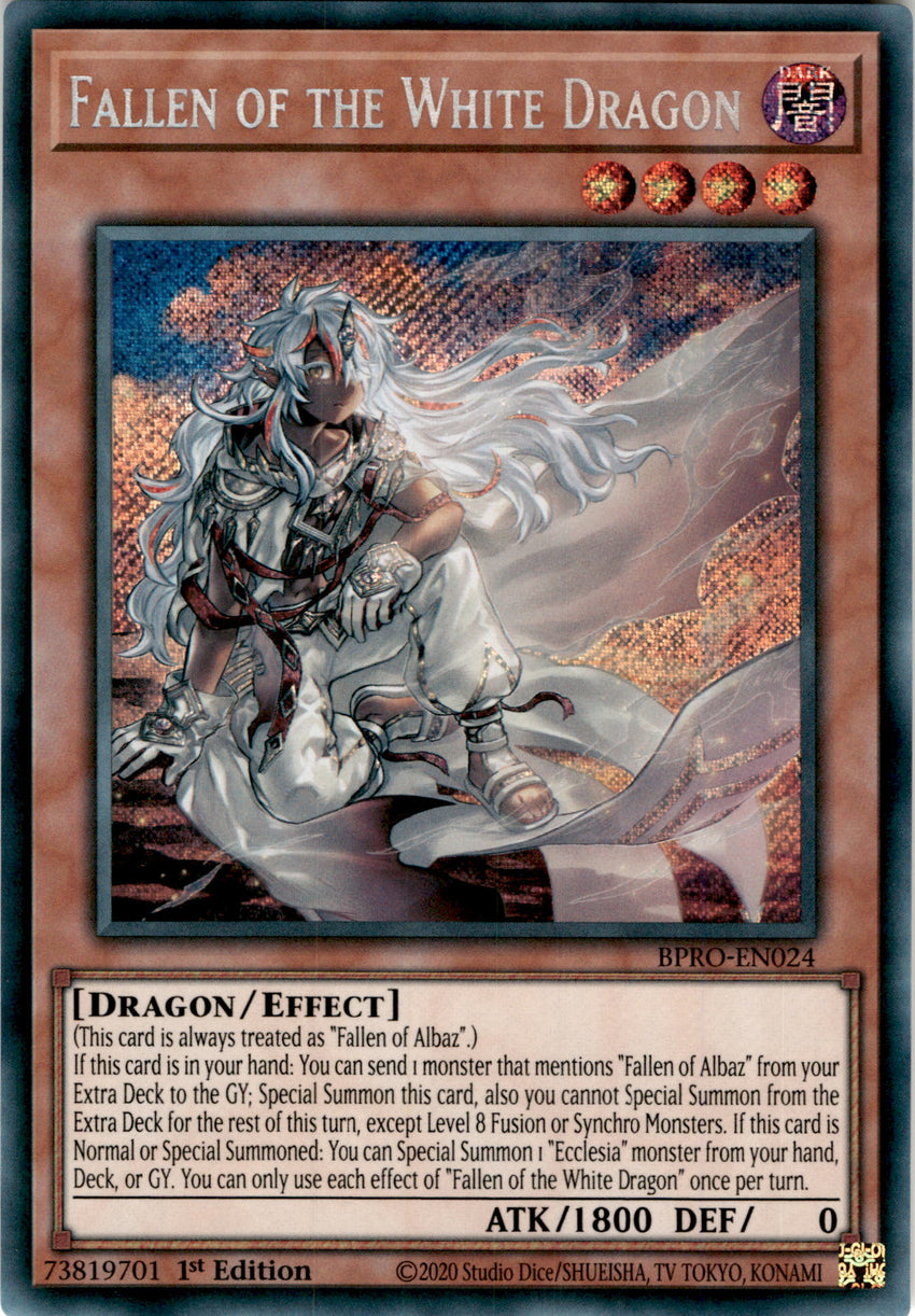 Fallen of the White Dragon - (BPRO-EN024) - [Secret Rare] 1st Edition