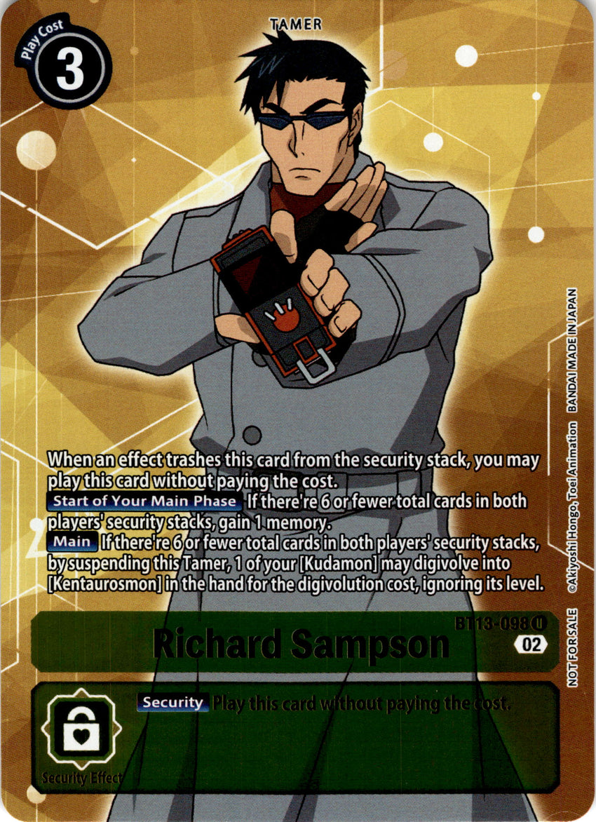 Richard Sampson BT13-098 - BT13 Box Topper Versus Royal Knights