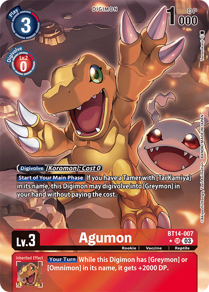 Alternate Art Agumon Bt14-007 - Sr Bt14 Blast Ace