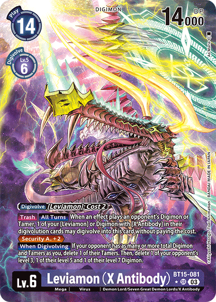 Alternate Art Leviamon X Antibody Bt15-081 Sr - Bt15 Exceed Apocalypse