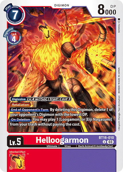 Helloogarmon BT16-010 - Uncommon BT16 Beginning Observer