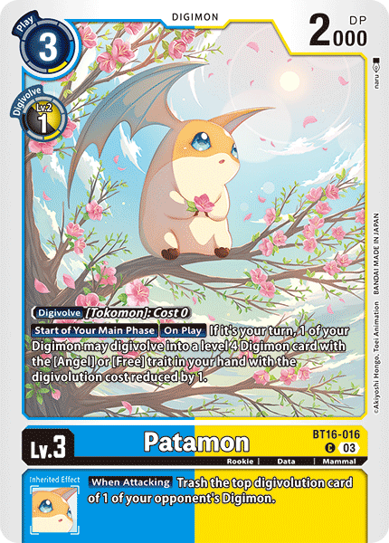 Patamon BT16-016 - Common BT16 Beginning Observer