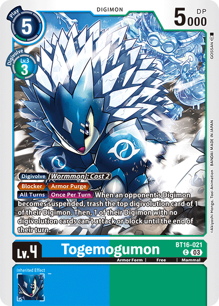 Togemogumon BT16-021 - Common BT16 Beginning Observer