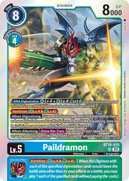 Paildramon BT16-025 - Super Rare BT16 Beginning Observer
