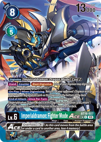 ALTERNATE ART Imperialdramon: Fighter Mode ACE BT16-027 - R BT16 Beginning Observer
