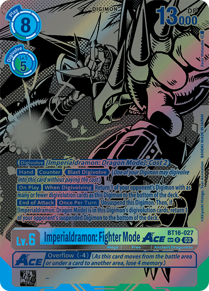 ALTERNATE ART Imperialdramon: Fighter Mode ACE BT16-027 - R BT16 Beginning Observer