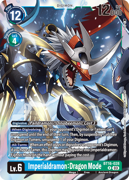 Imperialdramon: Dragon Mode BT16-028 - Rare BT16 Beginning Observer