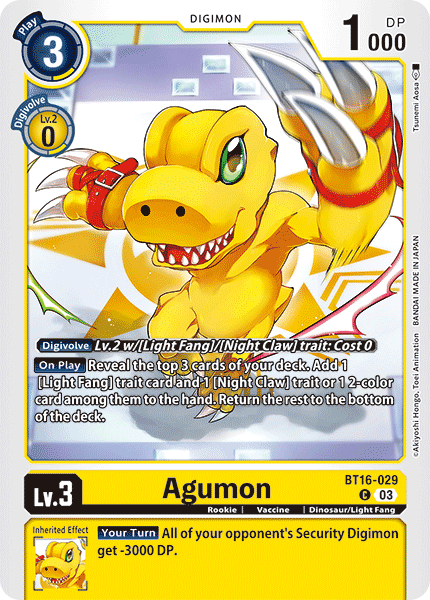 Agumon BT16-029 - Common BT16 Beginning Observer