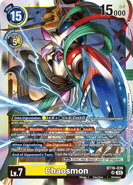 Chaosmon BT16-036 - Super Rare BT16 Beginning Observer