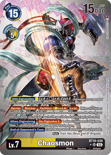 ALTERNATE ART Chaosmon BT16-036 - SR BT16 Beginning Observer