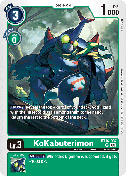 KoKabuterimon BT16-037 - Common BT16 Beginning Observer