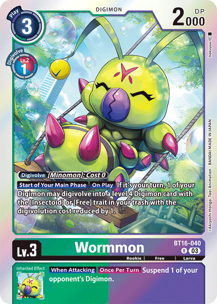 Wormmon BT16-040 - Rare BT16 Beginning Observer