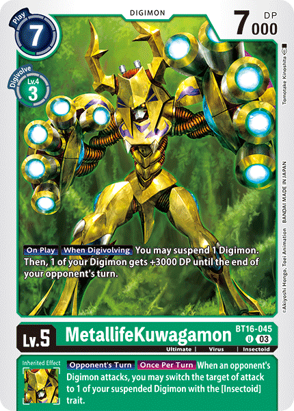 MetallifeKuwagamon BT16-045 - Uncommon BT16 Beginning Observer