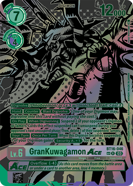 ALTERNATE ART GranKuwagamon ACE BT16-046 - R BT16 Beginning Observer