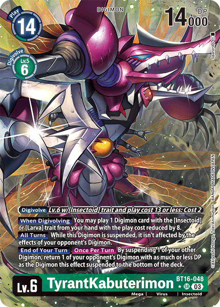 ALTERNATE ART TyrantKabuterimon BT16-048 - SR BT16 Beginning Observer