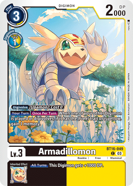 Armadillomon BT16-049 - Common BT16 Beginning Observer