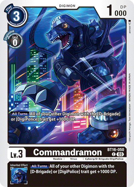 Commandramon BT16-050 - Common BT16 Beginning Observer