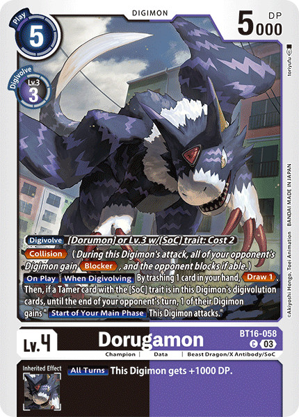 Dorugamon BT16-058 - Common BT16 Beginning Observer