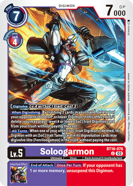 Soloogarmon BT16-076 - Uncommon BT16 Beginning Observer