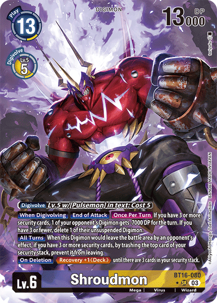 ALTERNATE ART Shroudmon BT16-080 - SR BT16 Beginning Observer