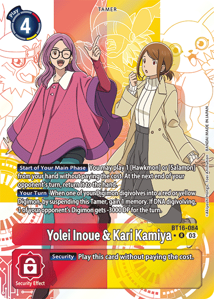 ALTERNATE ART Yolei Inoue & Kari Kamiya BT16-084 - R BT16 Beginning Observer
