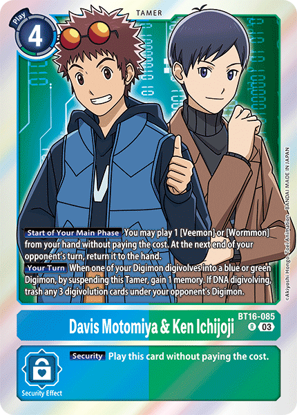 Davis Motomiya & Ken Ichijoji BT16-085 - Rare BT16 Beginning Observer