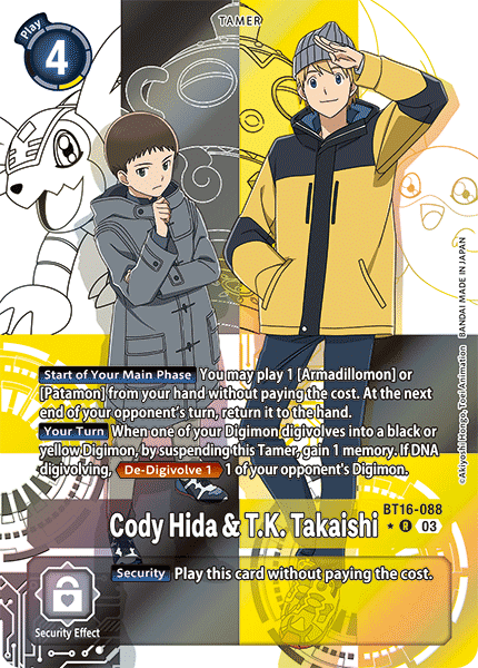 ALTERNATE ART Cody Hida & T.K. Takaishi BT16-088 - R BT16 Beginning Observer