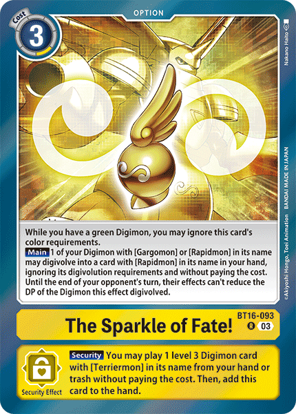 The Sparkle of Fate! BT16-093 - Rare BT16 Beginning Observer