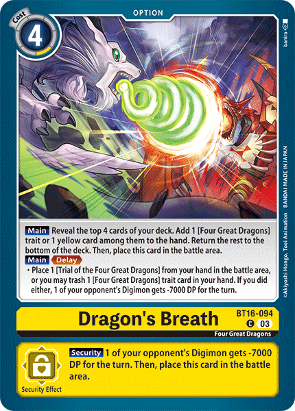 Dragon's Breath BT16-094 - Common BT16 Beginning Observer