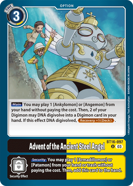 Advent of the Ancient Steel Angel BT16-097 - Uncommon BT16 Beginning Observer
