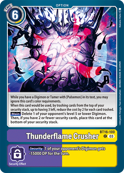Thunderflame Crusher BT16-100 - Common BT16 Beginning Observer