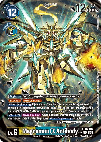 ALTERNATE ART Magnamon (X Antibody) BT16-102 - SEC BT16 Beginning Observer
