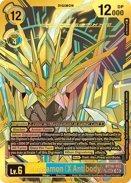ALTERNATE ART Magnamon (X Antibody) BT16-102 - SEC BT16 Beginning Observer