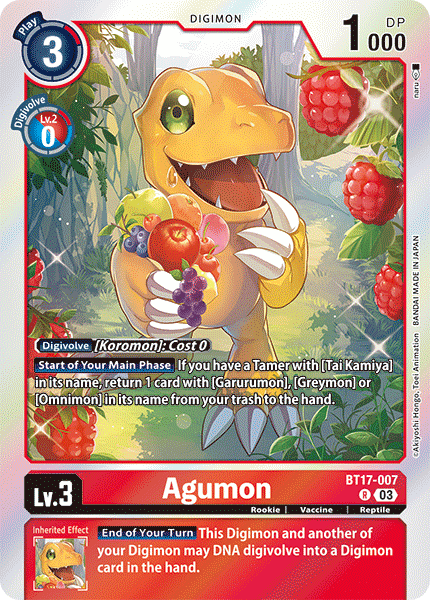 Agumon BT17-007 - Rare BT17 Secret Crisis
