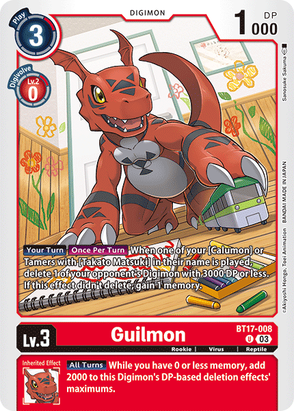 Guilmon BT17-008 - Uncommon BT17 Secret Crisis