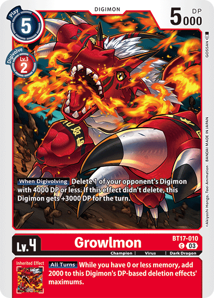 Growlmon BT17-010 - Common BT17 Secret Crisis